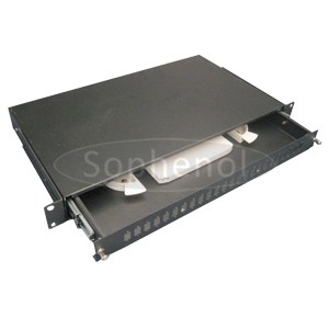 1U Sliding Fiber Optic Patch Panel with Rail, LC/SC/ST/FC Ports Available