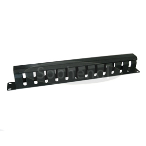 1U Metal Single-side Horizontal Cable Management, 12 Slots, Metal