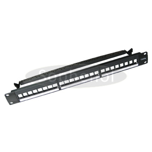 1U Blank Patch Panel Plastic Front Panel with Label Mark 24 Ports