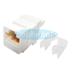 CAT5E UTP Keystone Jack 180 Degree White