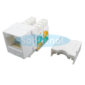 CAT5E UTP Keystone Jack Slim Type White