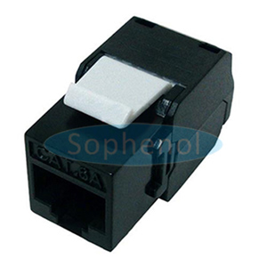 CAT6A UTP Keystone Jack 180 Degree Slim Type Black