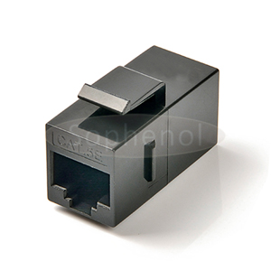 CAT5E UTP Inline Coupler RJ45-RJ45 Snap-in Slim Type Black