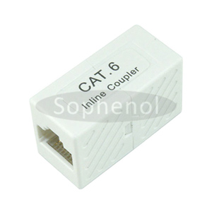 CAT6 UTP Inline Coupler RJ45-RJ45 Block Type White