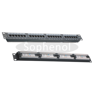 CAT5E UTP 24 Ports Patch Panel, Dual IDC, Black