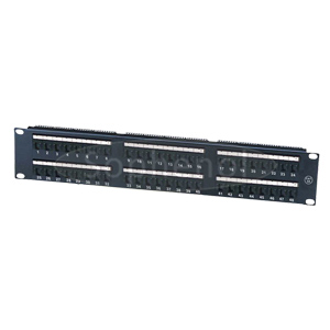 CAT6A UTP Patch Panel 48 Ports With Shutter Door and Label Mark, Black