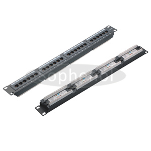 CAT6 UTP 24 Ports Patch Panel Dual IDC, Black