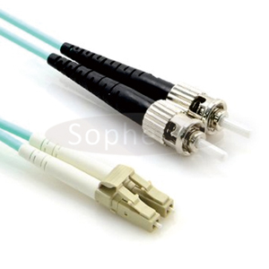 LC - ST OM3 10G 50/125 Duplex Multimode OFNR Fiber Patch Cable