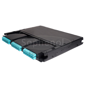 1U MTP Patch Panel, Fully Loaded with 3 OM3 MTP-LC Cassettes