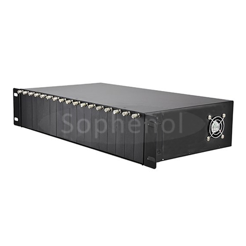 16 Slots Fiber Media Converter Rack Chassis with Dual Power Supply