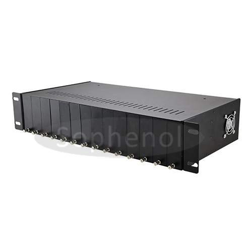14 Slots Fiber Media Converter Rack Chassis with Dual Power Supply