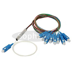 1X8 PLC Splitter Steel Tube 900um with SC Fiber Connectors