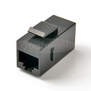 CAT6 UTP Inline Coupler RJ45-RJ45 Snap-in Slim Type Black