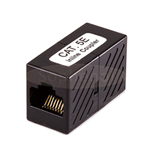 CAT5E UTP Inline Coupler RJ45-RJ45 Block Type Black